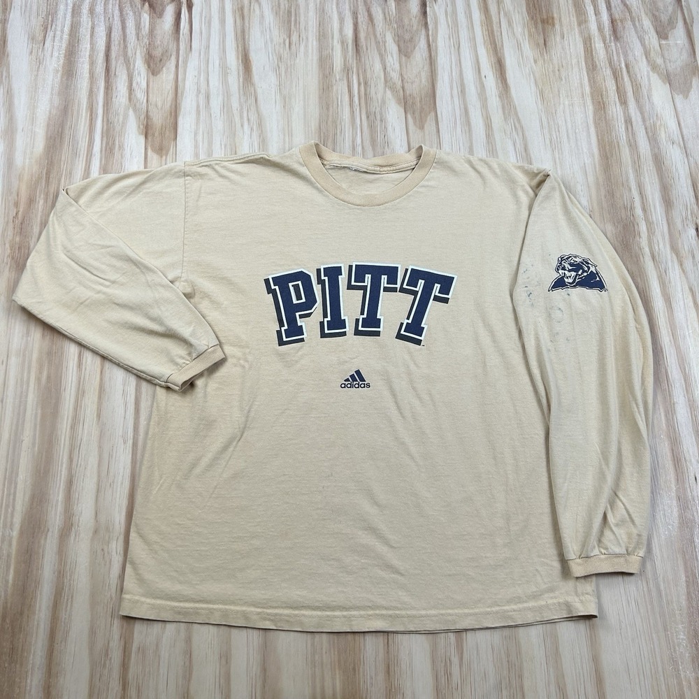 Y2K Vintage Adidas Pittsburgh Pitt Panthers Long Sleeve T Shirt Large